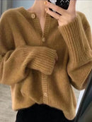 Round Neck 100% Cashmere Short Cardigan