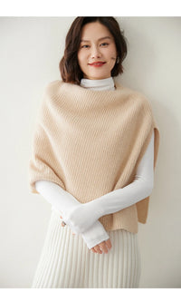 Thick Ribbed 100% Cashmere Shawl Scarf