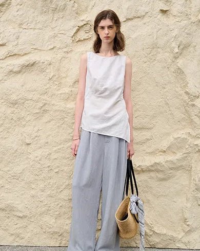 Casual And Sexy Sleeveless Slit Vest