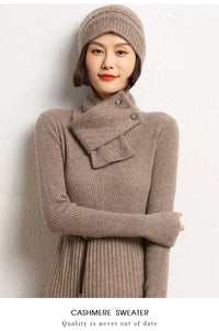 100% Cashmere Knit Warm Scarf