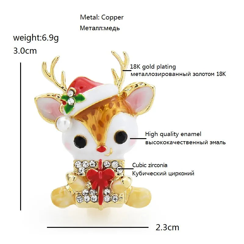 Christmas Cute Deer Brooch