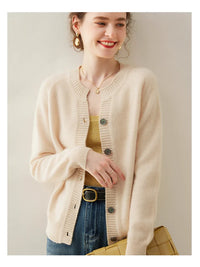 100% Cashmere Knitted Cardigan