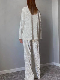 Turn-down Collar Casual Pajamas Suit