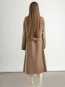 A-Line Pure Wool Belted Trench Coat