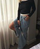 Modal Soft Long-Sleeved Color-Block Slim-Fit T-Shirt