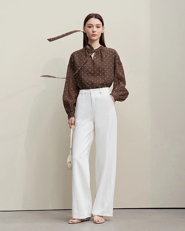 Loose Polka Dot Chiffon Shirt