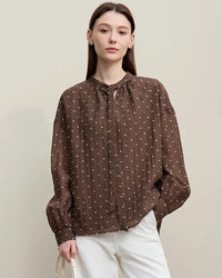 Loose Polka Dot Chiffon Shirt