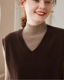 Simple Cashmere V-Neck Sleeveless Vest