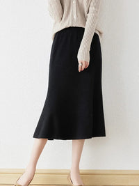 100% Merino Wool Knitted Fishtail Skirt