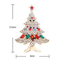 Christmas Tree Rhinestone Brooches Pins