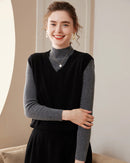 Simple Cashmere V-Neck Sleeveless Vest