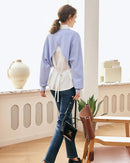 Pointed Collar Irregular Button Slit Short Shirt