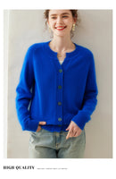 100% Cashmere Knitted Short Cardigan