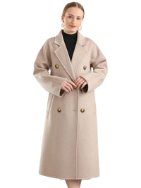 Double Breasted 100% Wool Long Coat