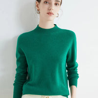 Basic Style Round Neck Wool Jumper