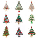 Christmas Tree Rhinestone Brooches Pins