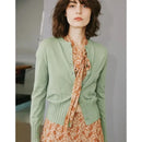 Round Neck Short Wool Cardigan