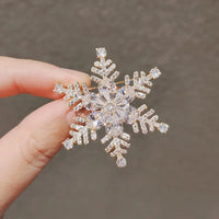 Snowflake Rhinestone Brooch Pins