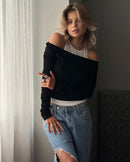 Modal Soft Long-Sleeved Color-Block Slim-Fit T-Shirt