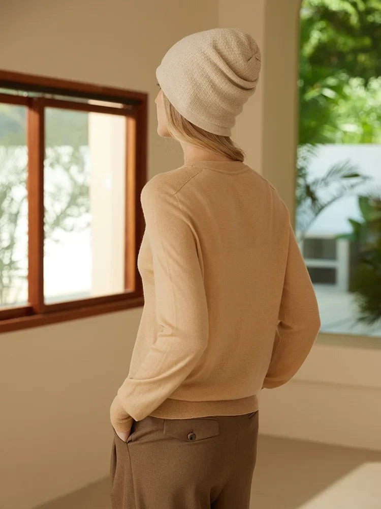 100% Cashmere Double Layers Beanie