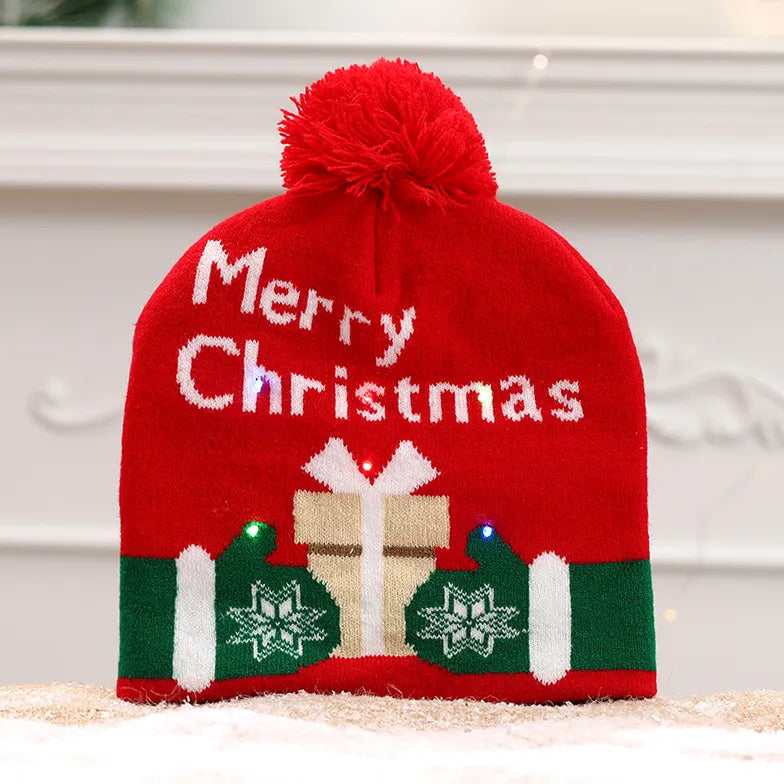 Creative Flashing Led Light Knitted Christmas Hat