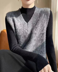 Stylish Loose V-Neck Knitted Vest