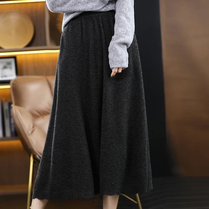 Pure Wool A-Line Skirt