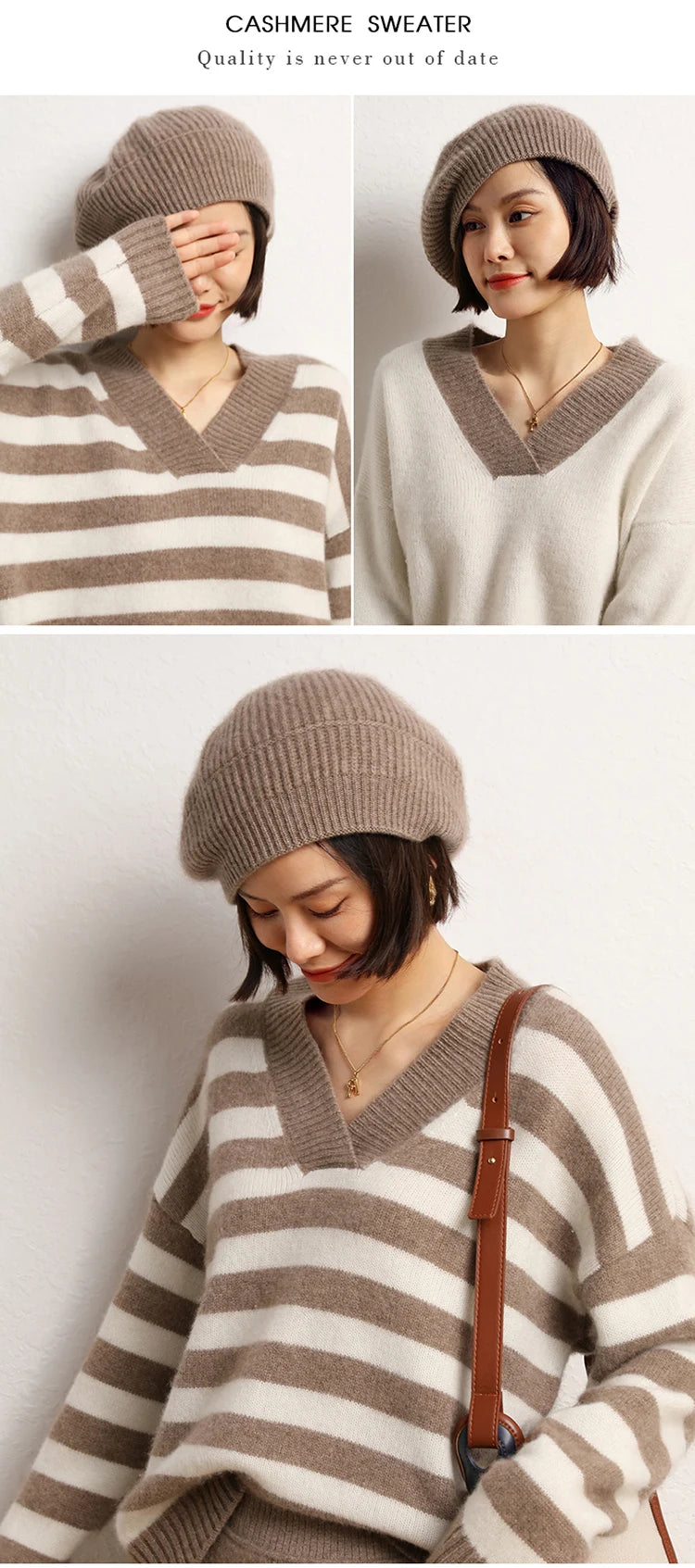 Pure Cashmere Knitted Beret