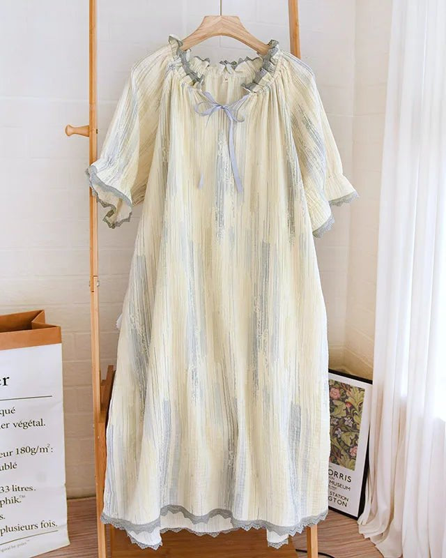 Oversized Short Sleeve Cotton Nightgown