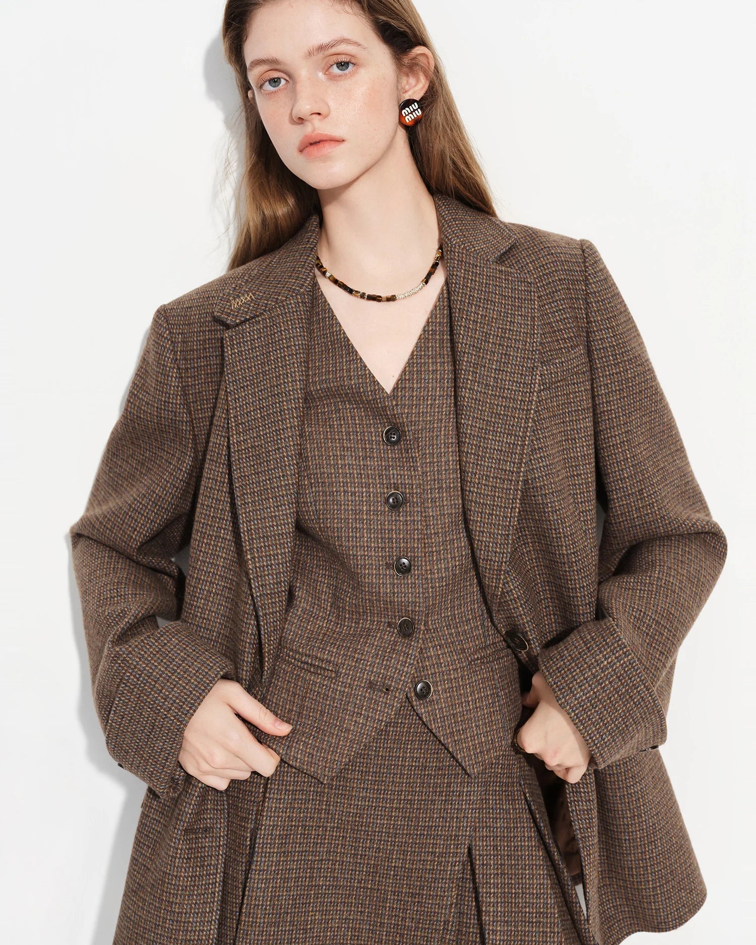 New Wool Plaid Suit Jacket