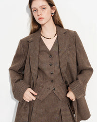 New Wool Plaid Suit Jacket