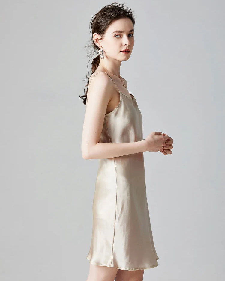 Silk Sleeveless Mini Slip Dress