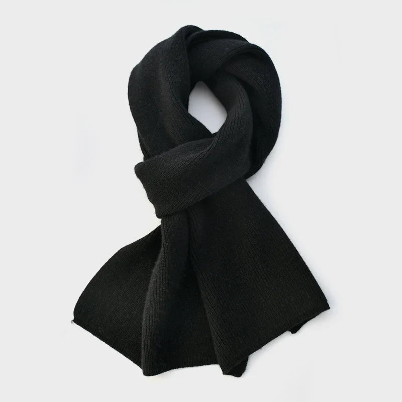 Luxury Wool Knitted Solid Color Scarf