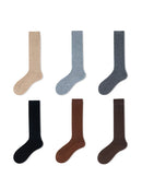 Ribbed Wool Blended Long Socks