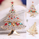 Christmas Tree Rhinestone Brooches Pins