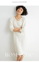 100% Cashmere Half Sleeve Sweater Dress