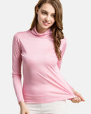 Solid-Color High-Neck Long-Sleeve Pullover