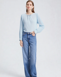 Stylish Plus Size Elegant Long-Sleeved Shirt