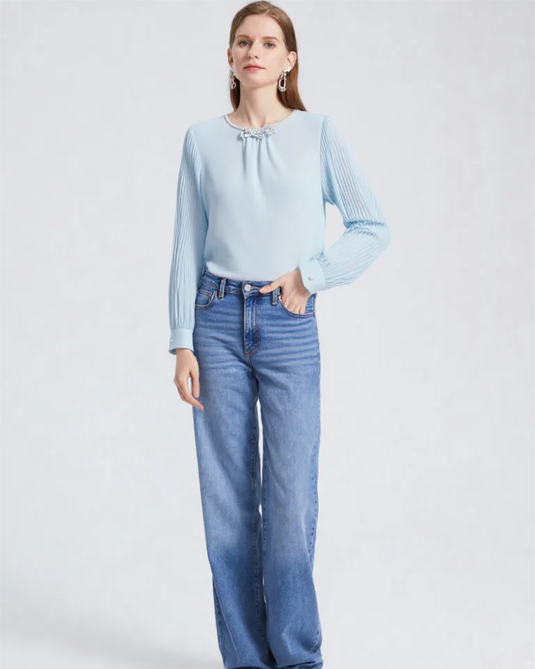 Stylish Plus Size Elegant Long-Sleeved Shirt