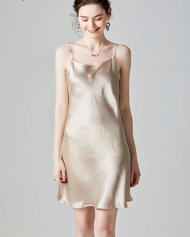 Silk Sleeveless Mini Slip Dress