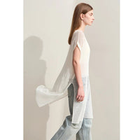 Hollow Out Round Neck Tops