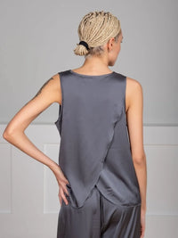 Sleeveless Crossed Back Vest & Loose Trousers Pajama Set