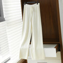 High Waisted  Cashmere Blend Wide Leg Pants