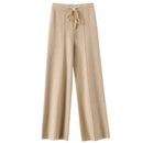 High Waisted  Cashmere Blend Wide Leg Pants