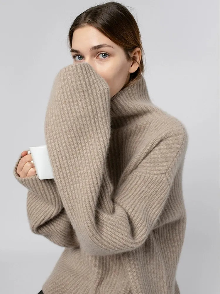 Turtleneck Loose Fit Cashmere Sweater