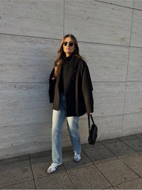 Single Breasted Bat Sleeved Jacket