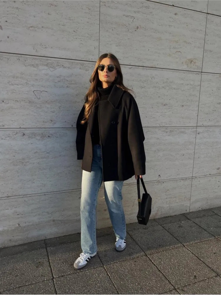 Single Breasted Bat Sleeved Jacket