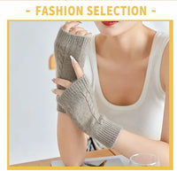 Fingerless Wool-Blended Gloves