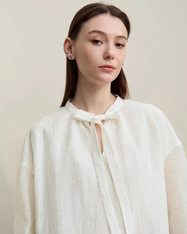 Loose Polka Dot Chiffon Shirt
