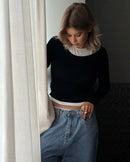 Modal Soft Long-Sleeved Color-Block Slim-Fit T-Shirt